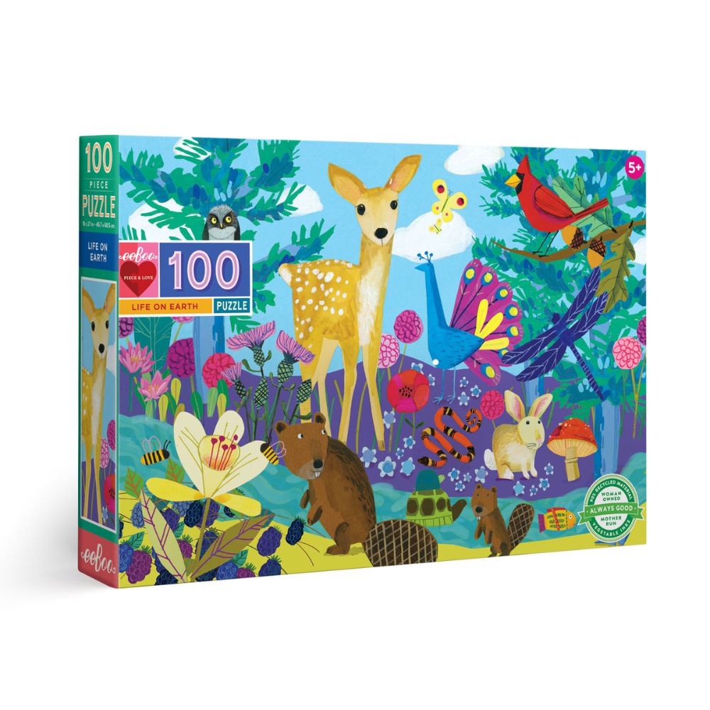 eeBoo 100 Piece Jigsaw Puzzle - Life On Earth