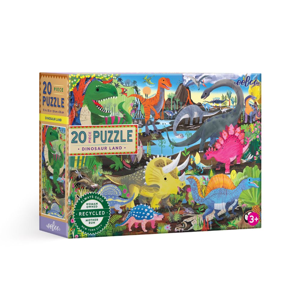 eeBoo 20 Piece Jigsaw Puzzle - Dinosaur Land