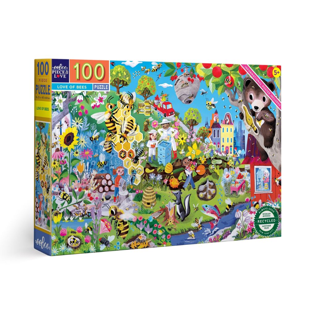 eeboo 100 Piece Jigsaw Puzzle - Love of Bees