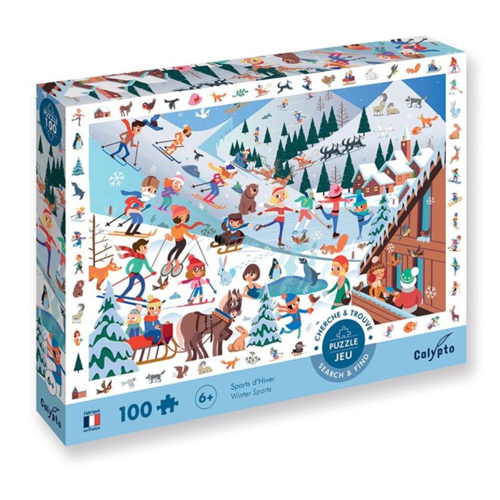 Calypto Jigsaw Puzzle - Seek & Find Winter Sports 100 pieces