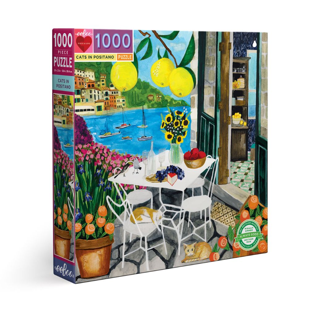 eeBoo 1000 Piece Jigsaw Puzzle - Cats in Positano