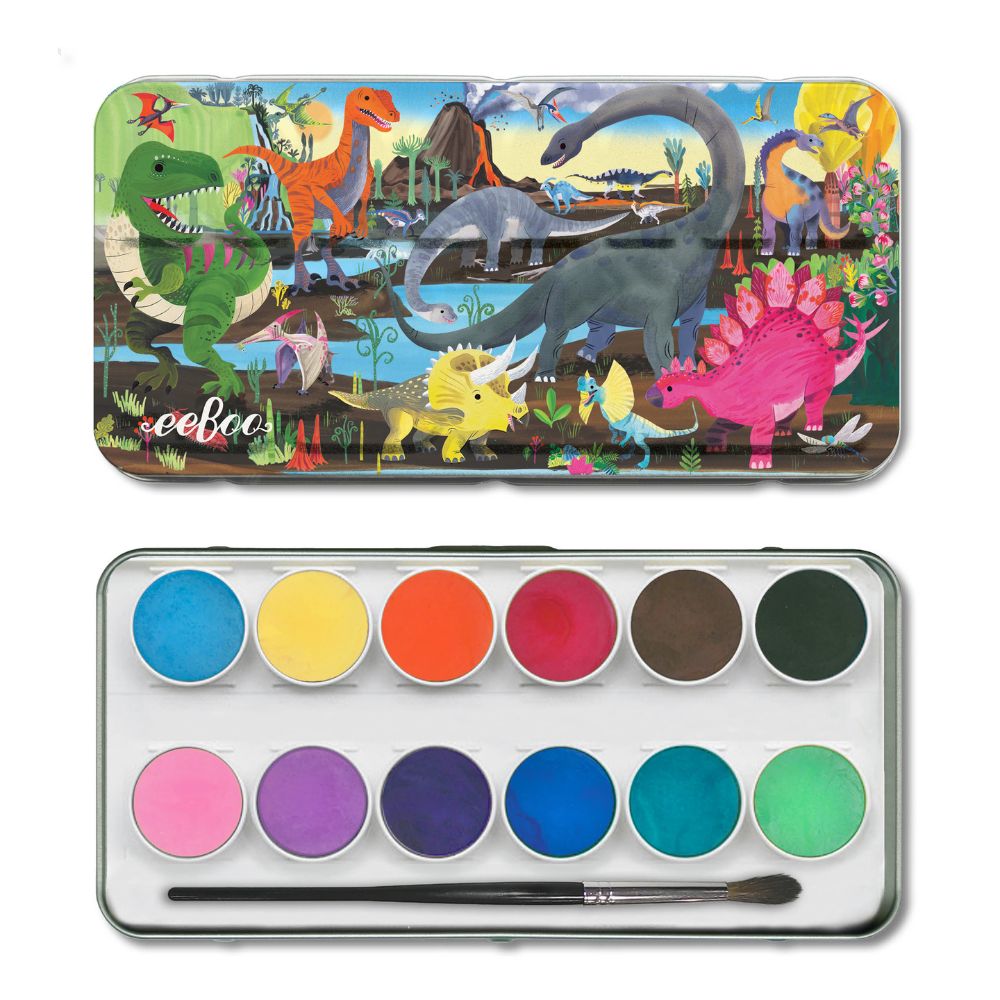 eeBoo Watercolours in a Tin - Dinosaur