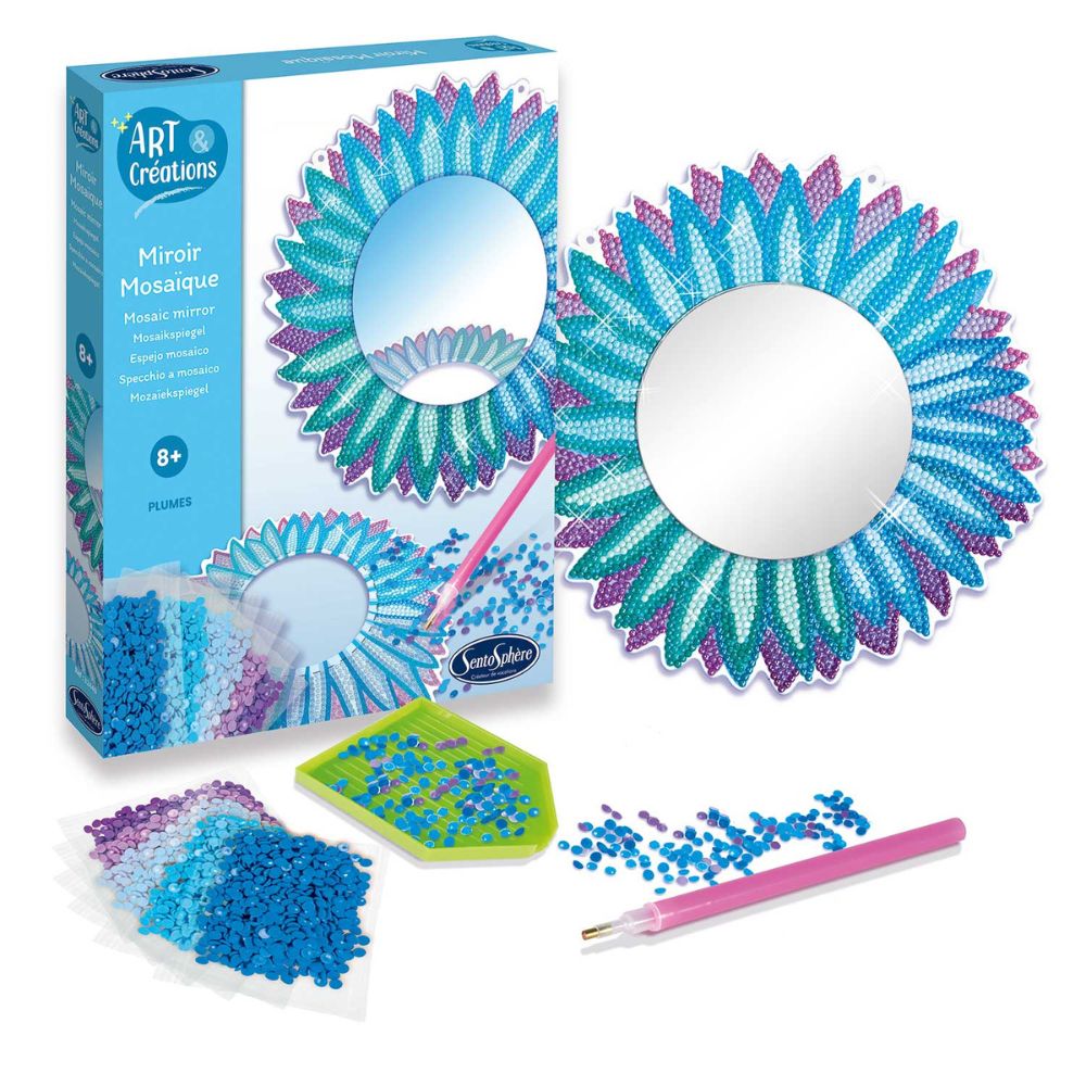 Sentosphere Mirror Mosaic Art - Feathers