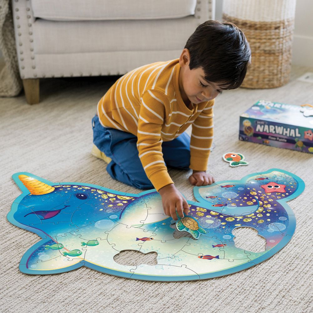 Peaceable Kingdom Shiny Narwhal Floor Puzzle