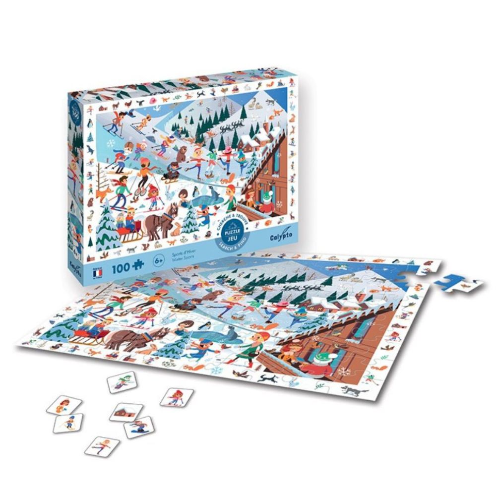 Calypto Jigsaw Puzzle - Seek & Find Winter Sports 100 pieces