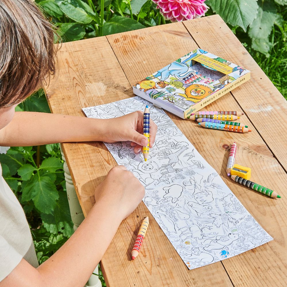eeBoo Biggie Mini Mural To Colour - Wild Animals