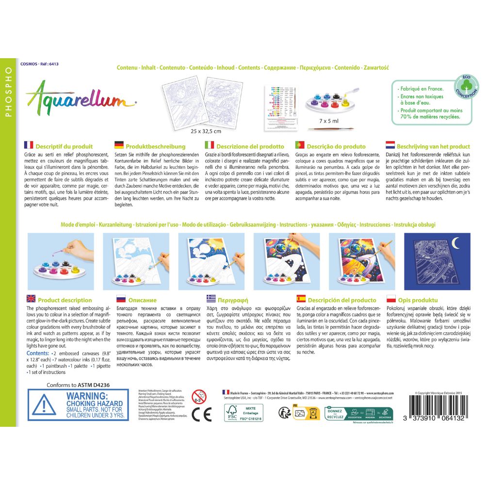 Aquarellum Cosmos - Glow In The Dark Painting Set