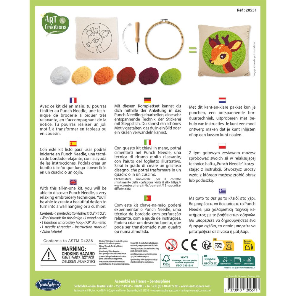 Sentosphere Punch Needle Craft Kit - Little Deer