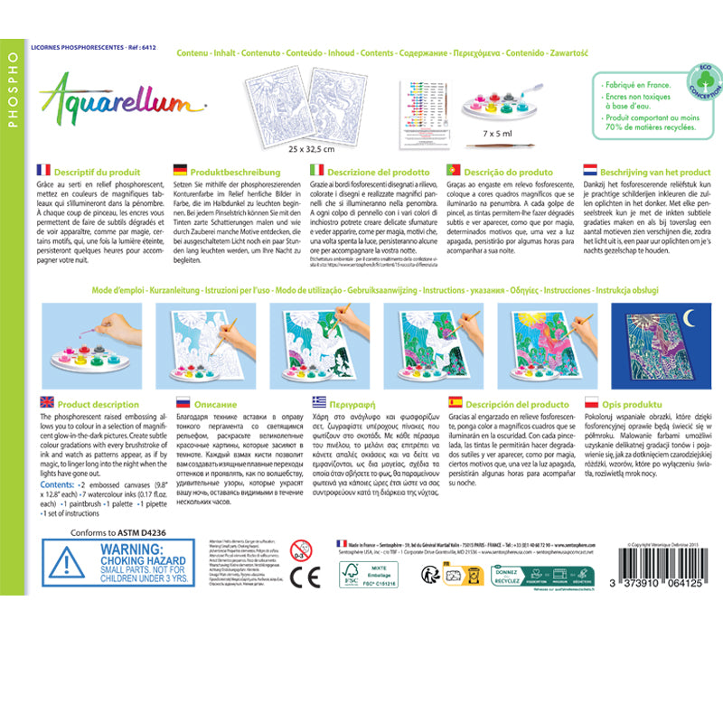 Aquarellum Unicorns - Glow In The Dark Painting Set