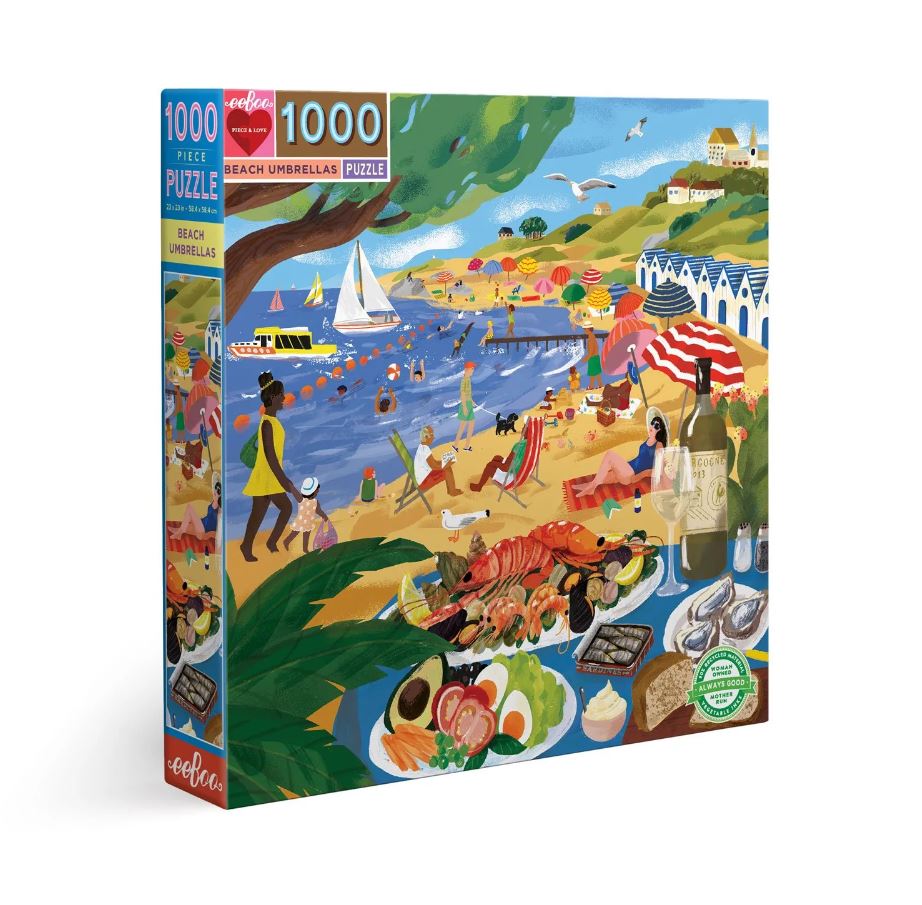 eeBoo 1000 Piece Jigsaw Puzzle - Beach Umbrellas image 0