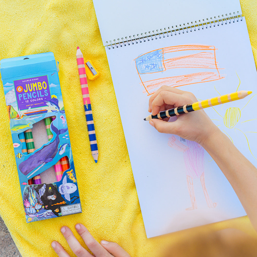 eeBoo Pencils - Under The Sea 6 Double Sided Jumbo Pencils