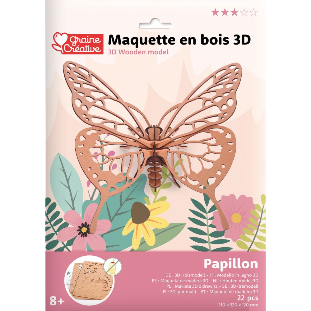Graine Creative 3D Model - Butterfly (22 pcs)