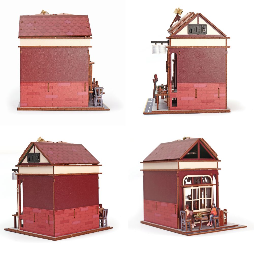 Graine Creative 3D Wooden Bookshelf Model - Bookstore