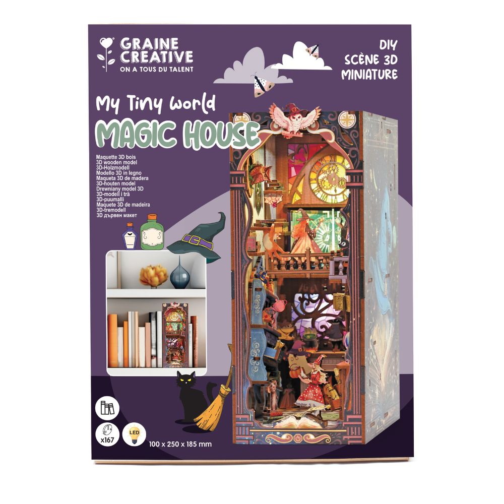 Graine Creative 3D Wooden Bookshelf Model - Magic House