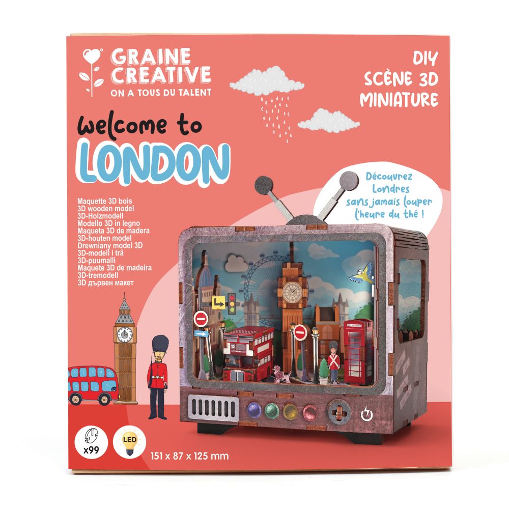 Graine Creative 3D Wooden TV Model - London