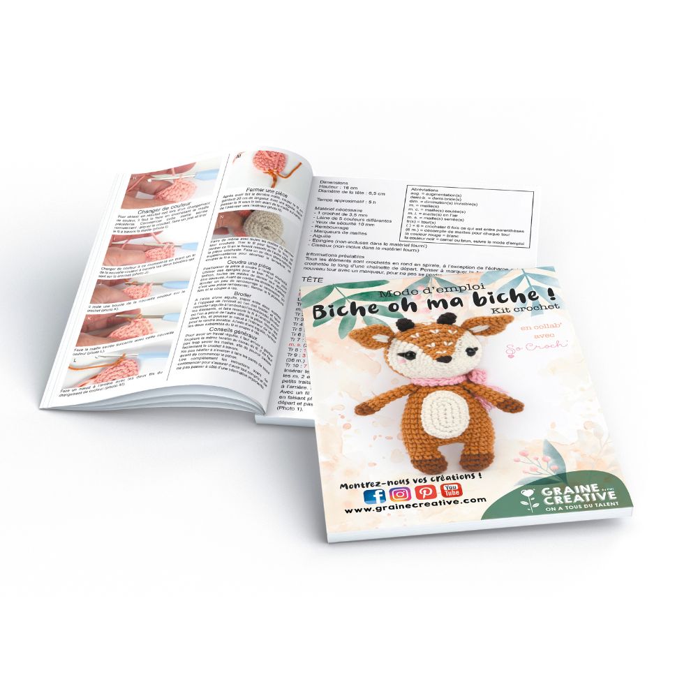 Graine Creative Amigurumi Crochet Kit – Deer 160mm