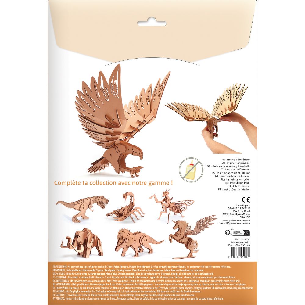 Graine Creative Wooden 3D Model - Condor