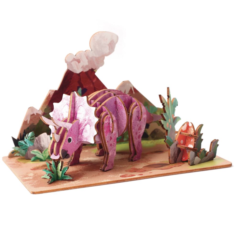 Graine Creative Wooden 3D Model - Triceratops