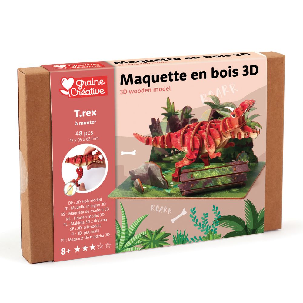 Graine Creative Wooden 3D Model - Tyrannosaurus