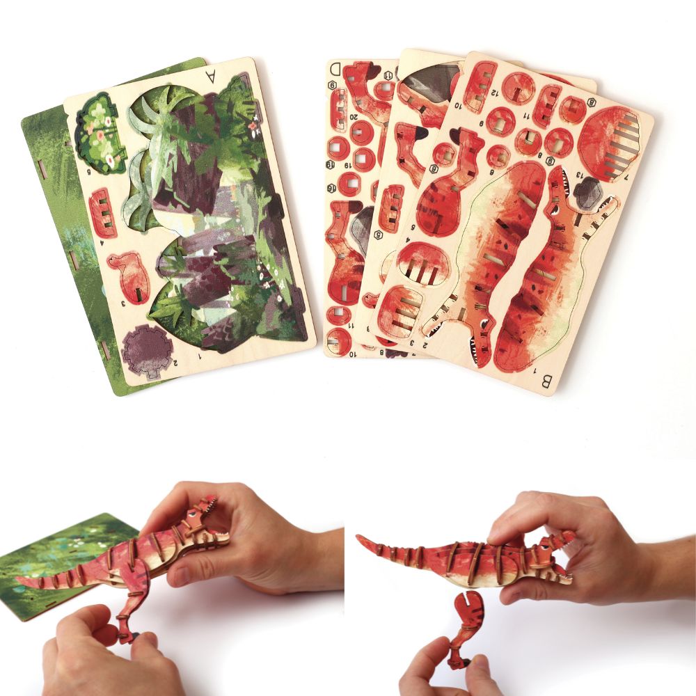 Graine Creative Wooden 3D Model - Tyrannosaurus