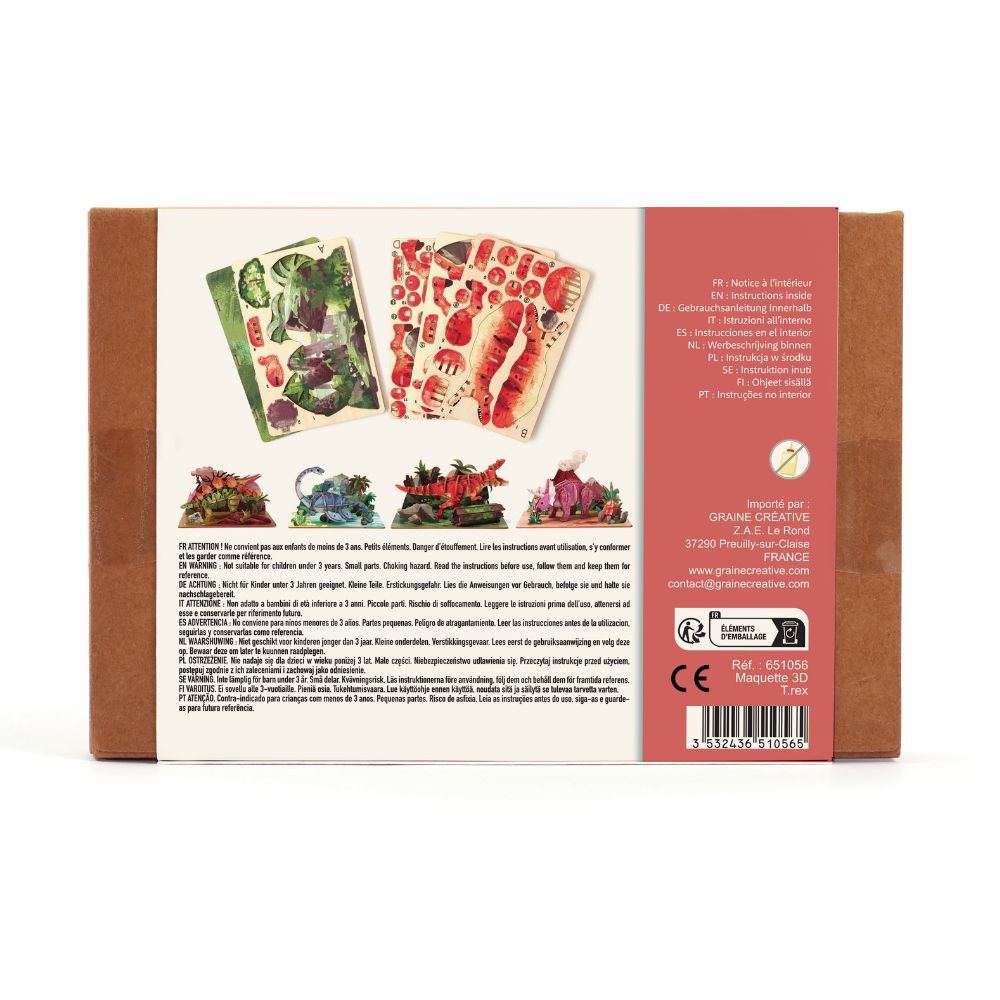 Graine Creative Wooden 3D Model - Tyrannosaurus