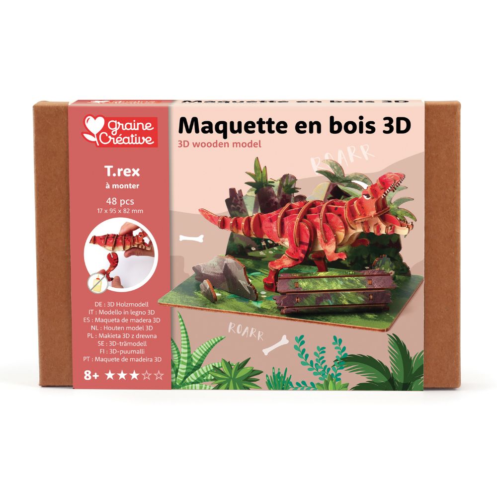 Graine Creative Wooden 3D Model - Tyrannosaurus