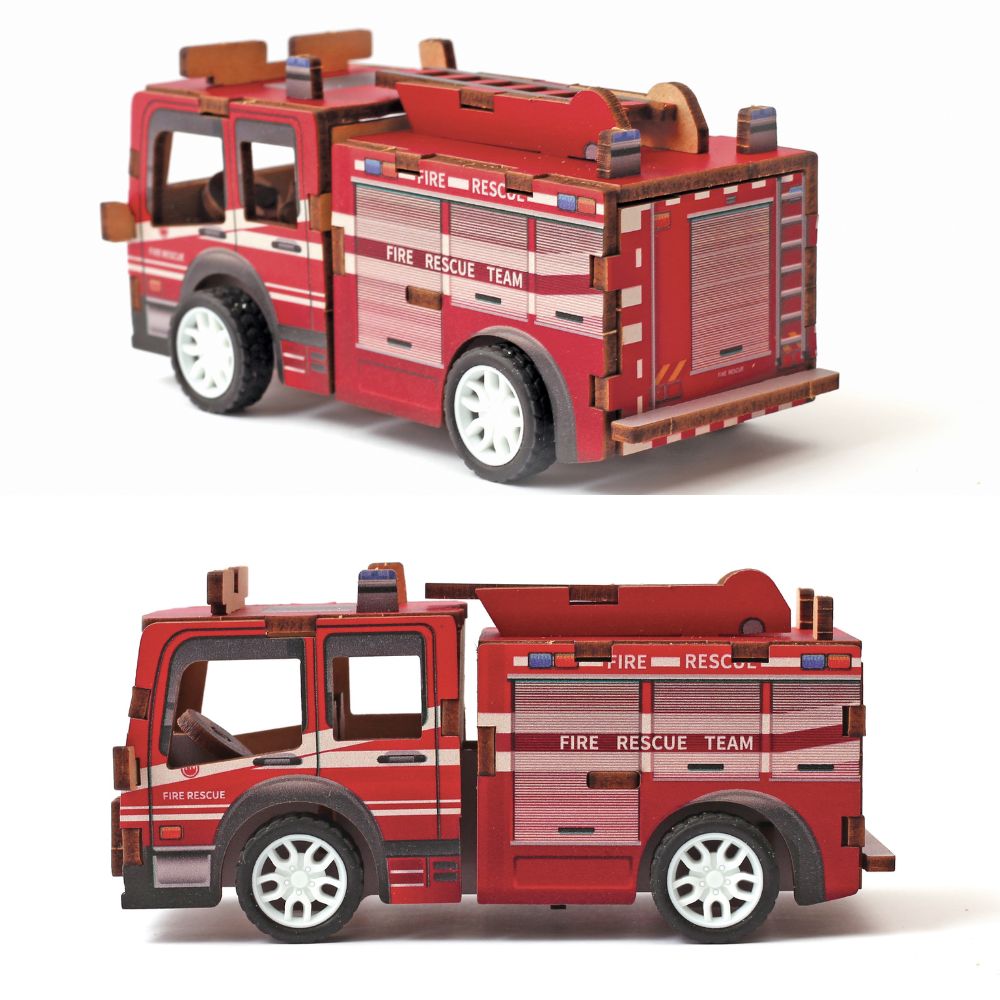 Graine Creative Wooden 3D Model - Fire Truck