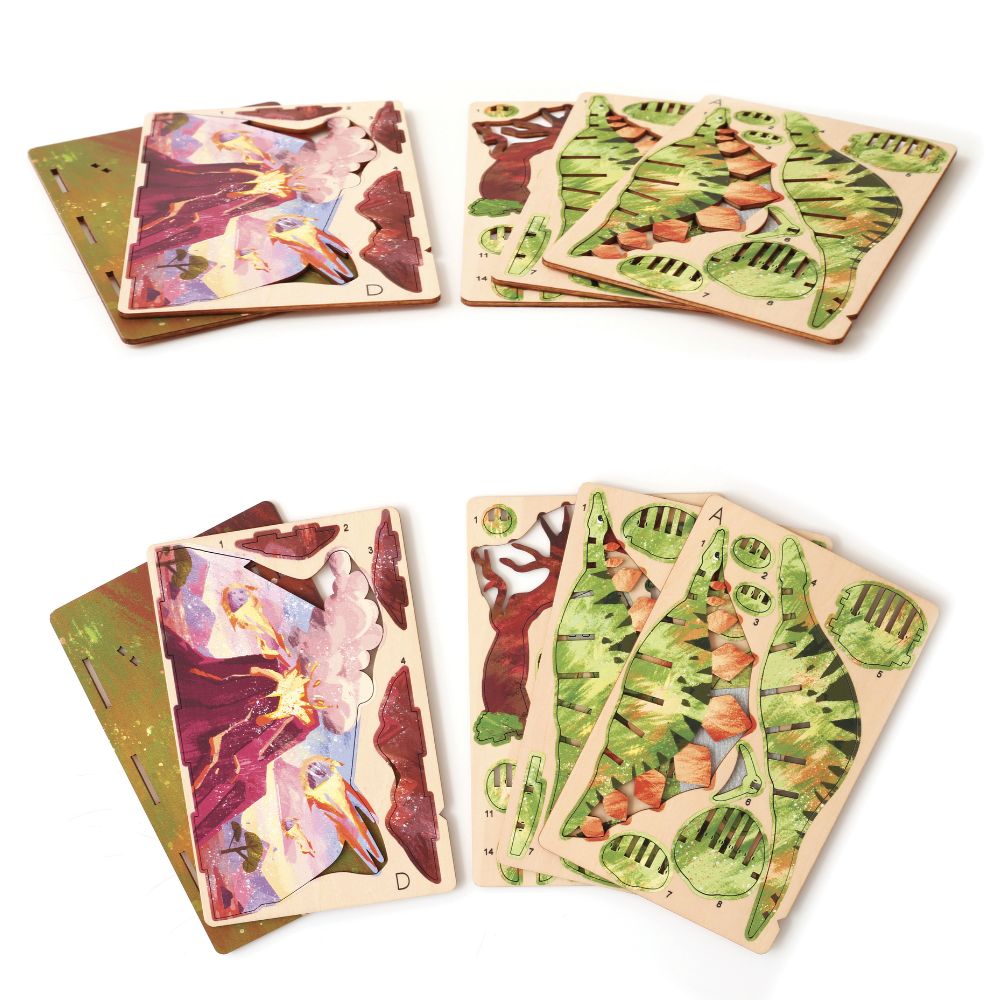 Graine Creative Wooden 3D Model Kit - Stegosaurus