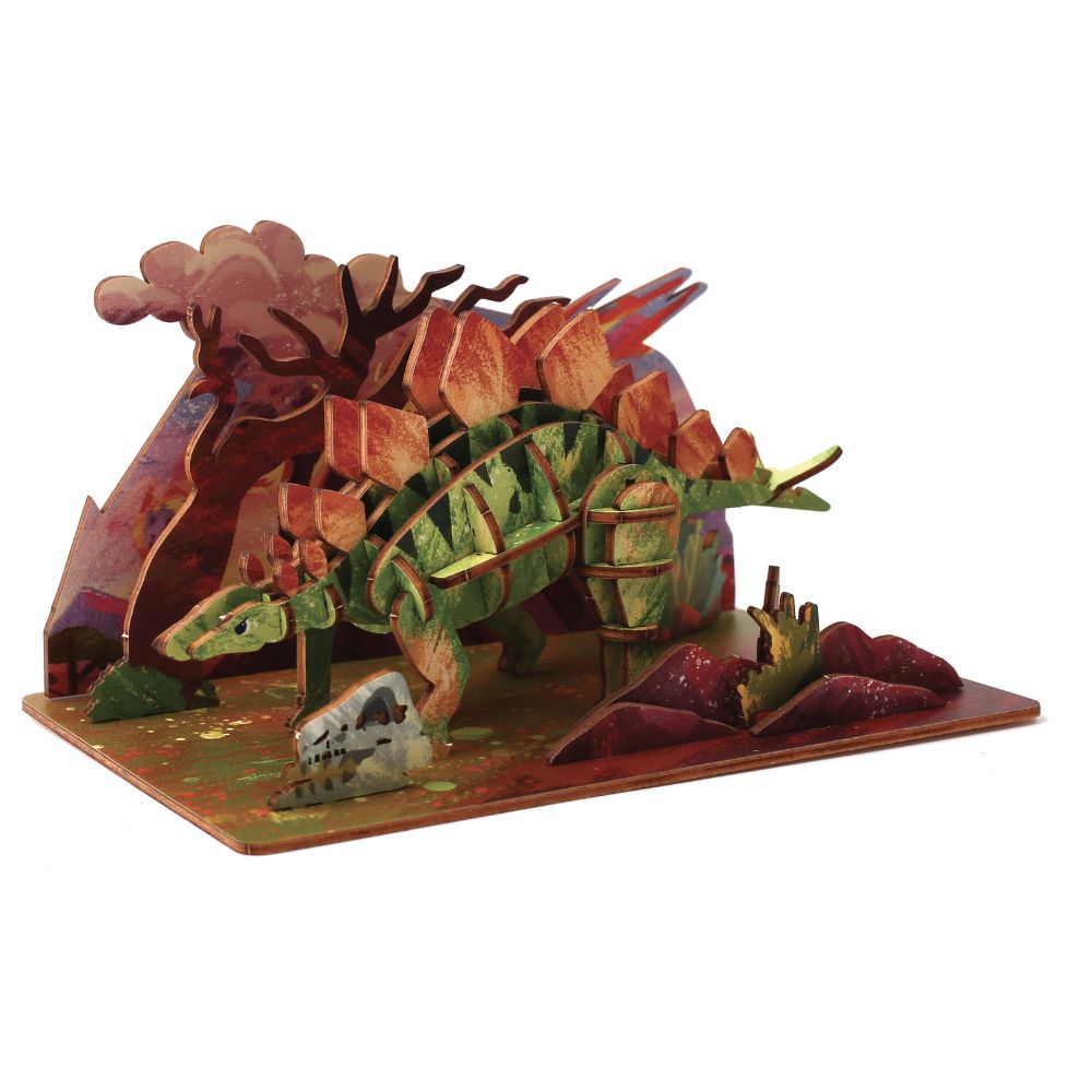 Graine Creative Wooden 3D Model Kit - Stegosaurus