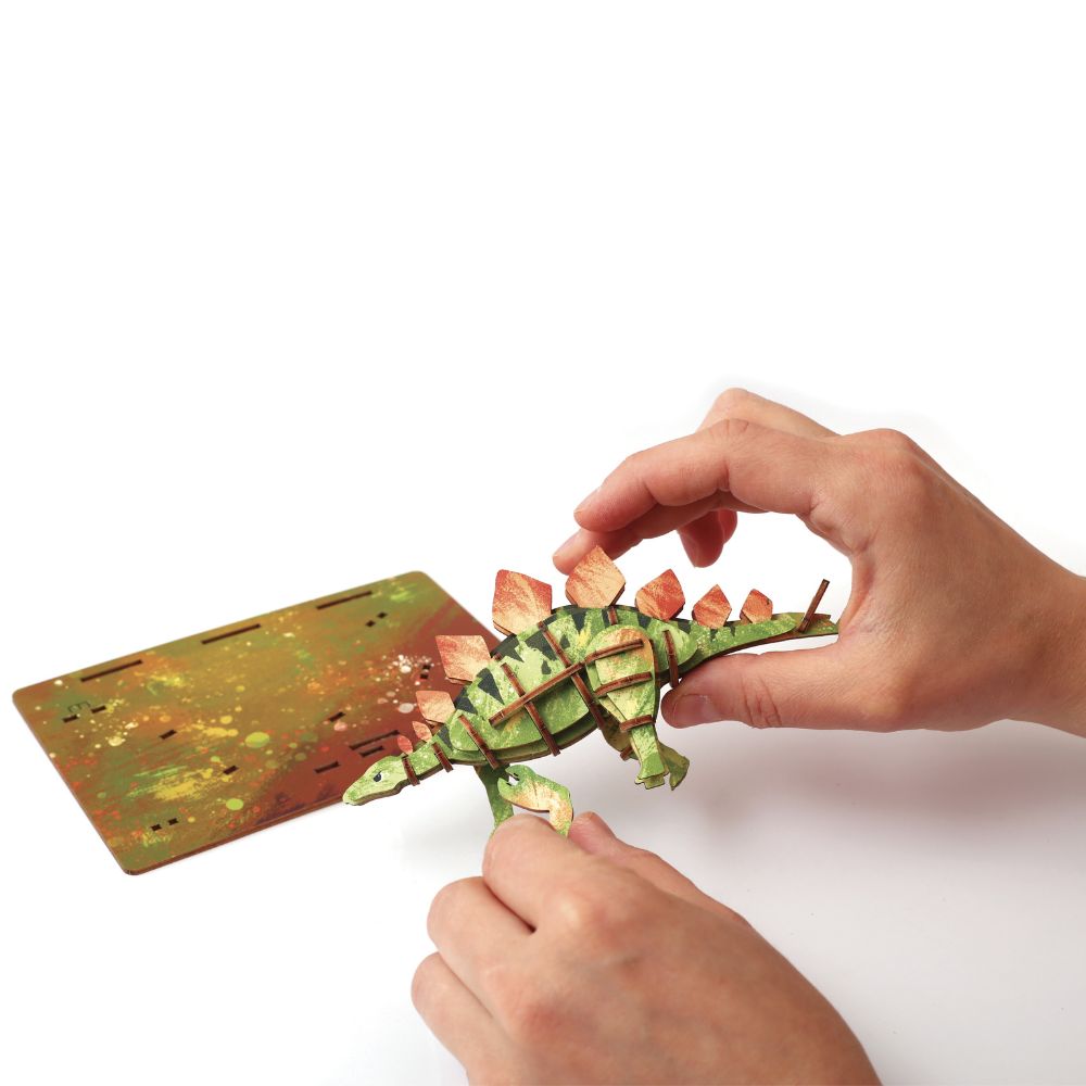 Graine Creative Wooden 3D Model Kit - Stegosaurus