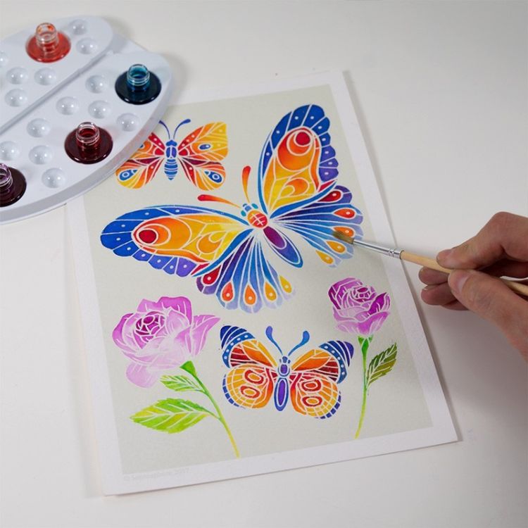 Aquarellum Junior Butterflies & Flowers - Painting by Numbers Kit
