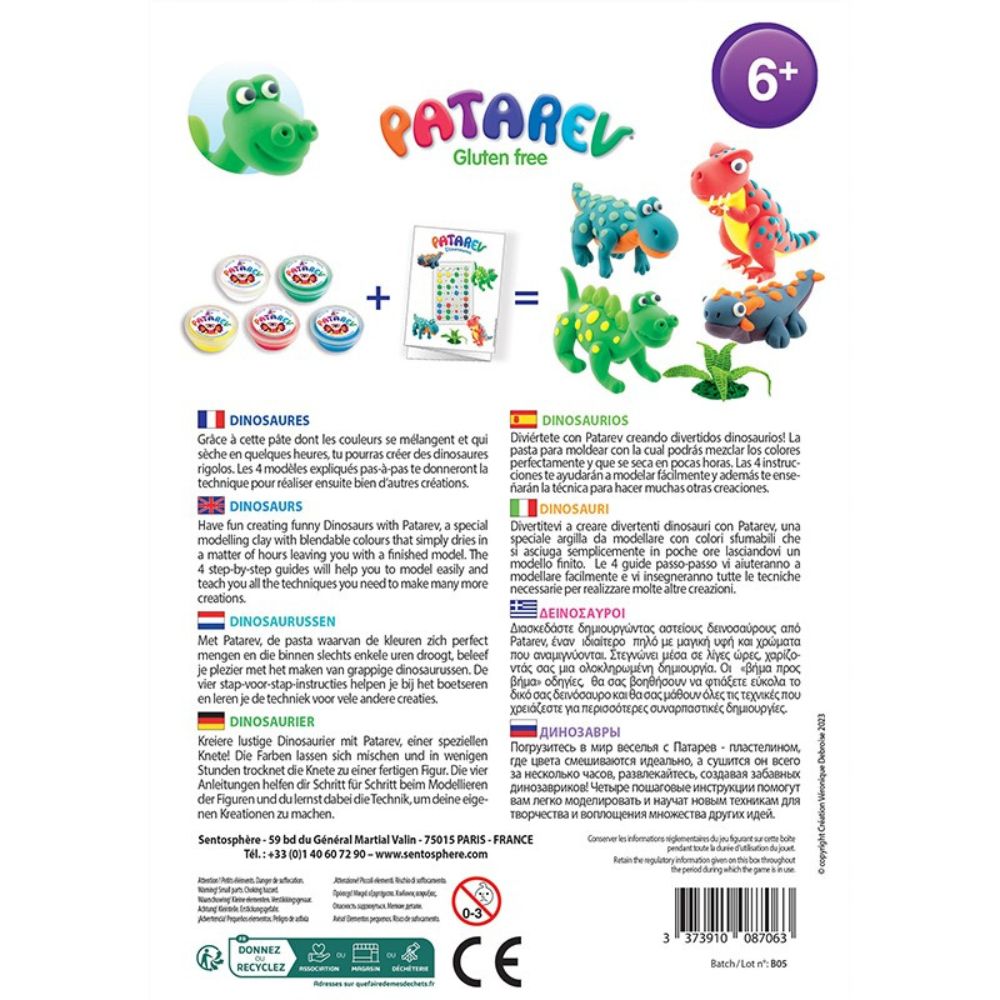 Patarev Air Dry Modelling Clay - Dinosaurs