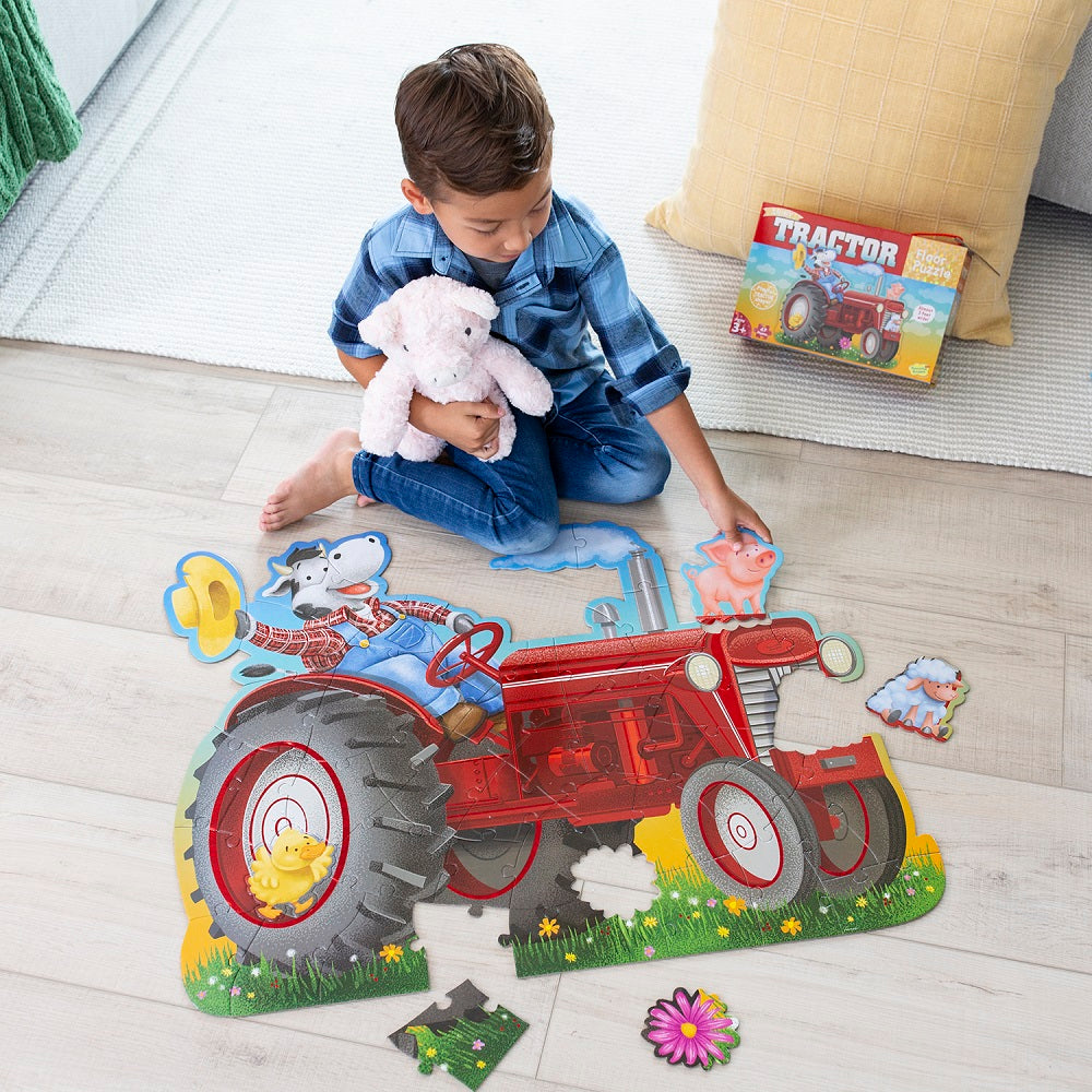 Peaceable Kingdom Shiny Tractor Floor Puzzle