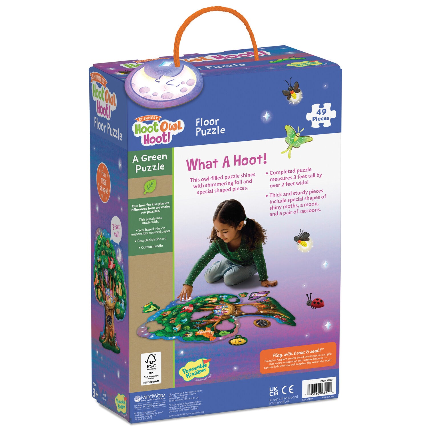 Peaceable Kingdom Shimmery Hoot Owl Hoot Floor Puzzle