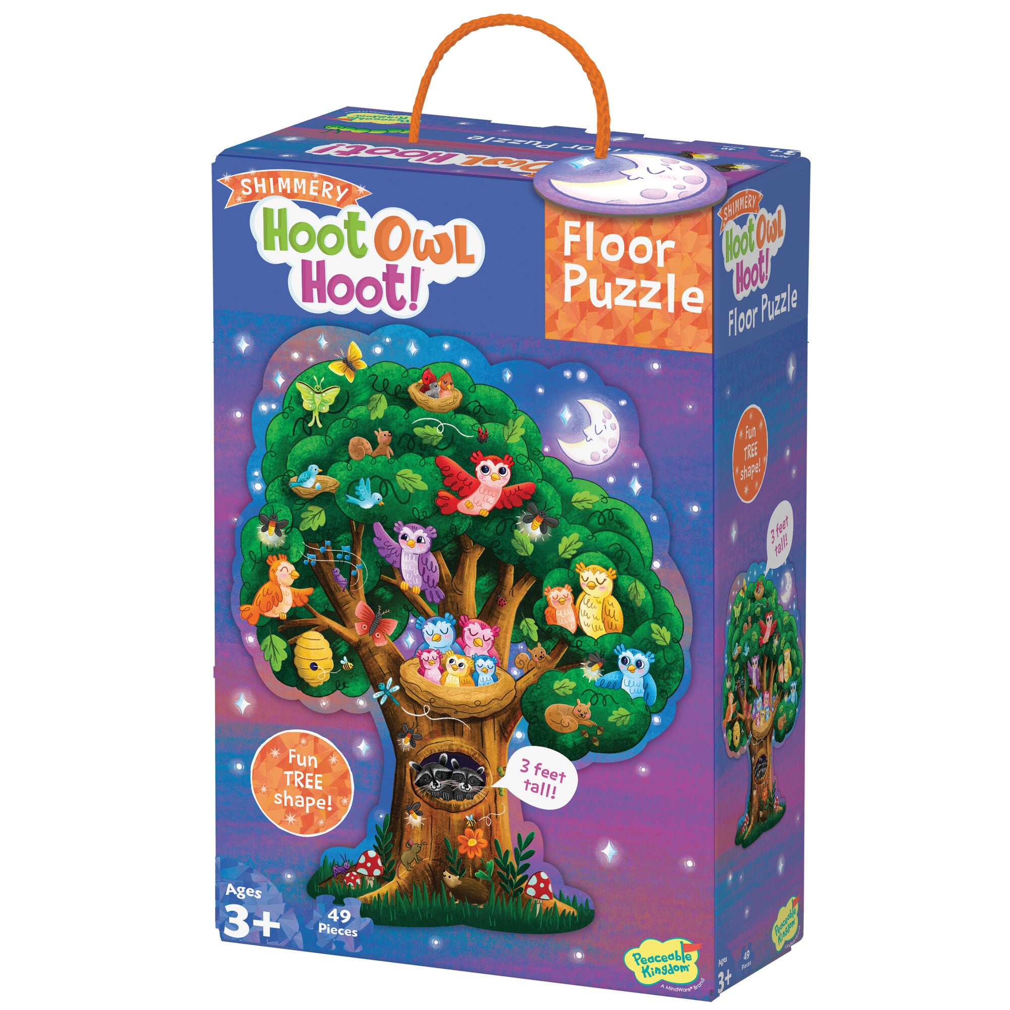 Peaceable Kingdom Shimmery Hoot Owl Hoot Floor Puzzle