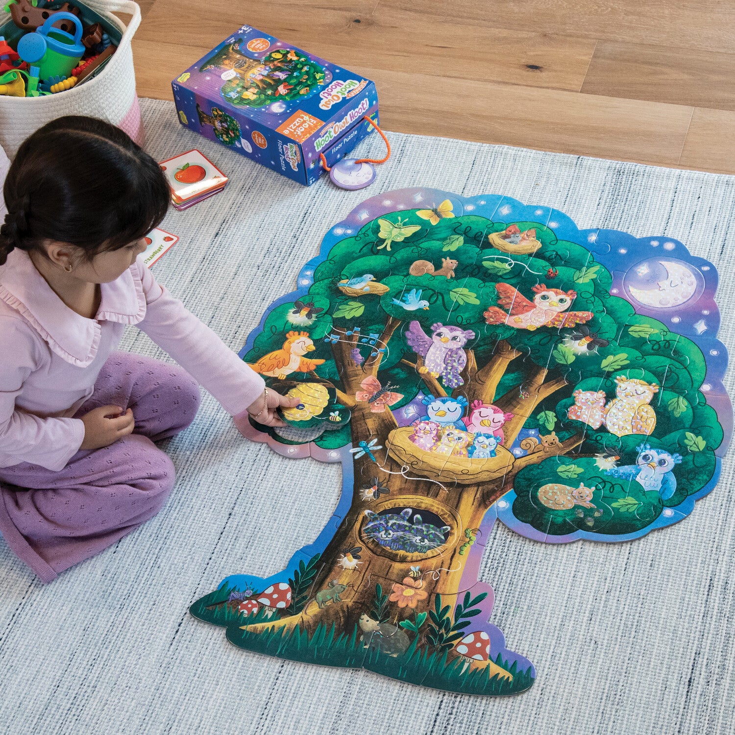 Peaceable Kingdom Shimmery Hoot Owl Hoot Floor Puzzle