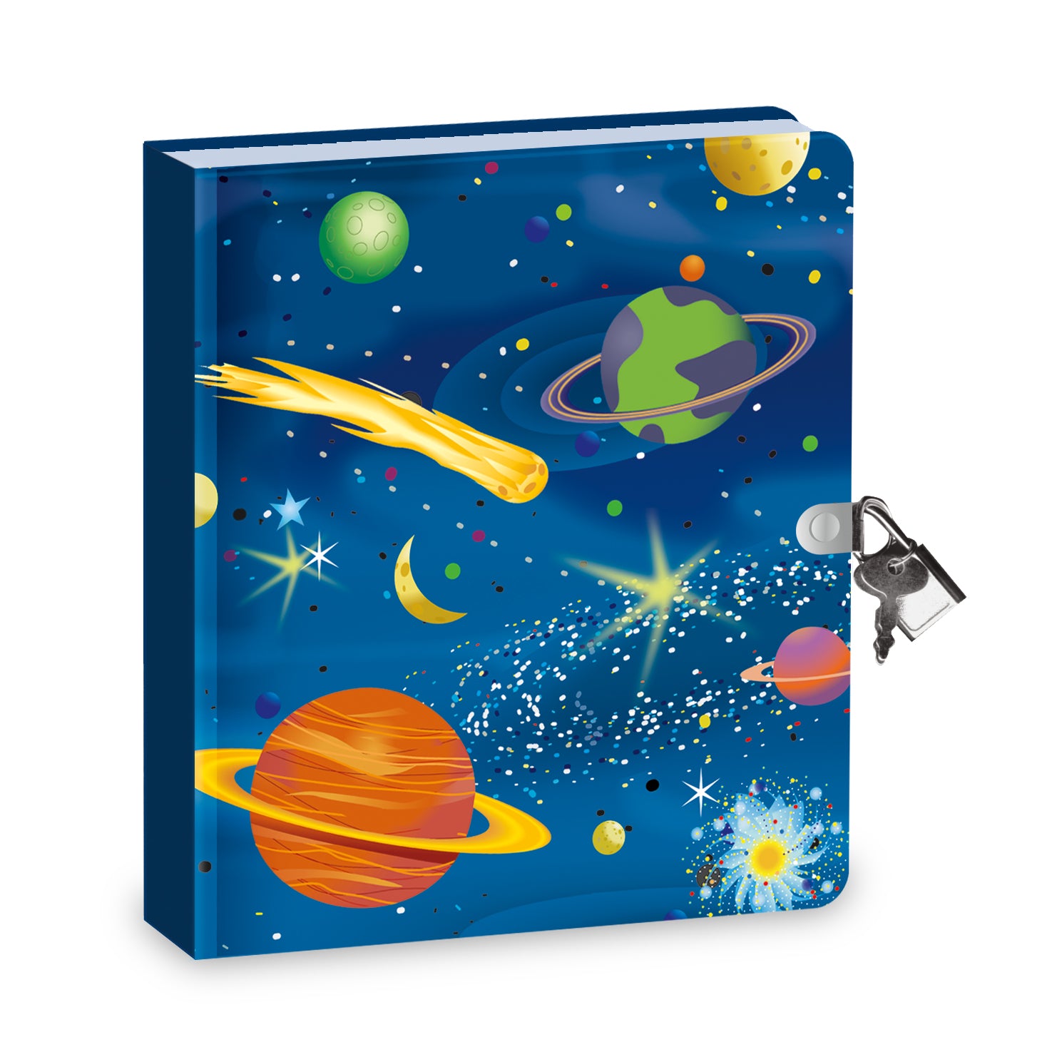 Peaceable Kingdom Lock & Key Diary - Deep Space