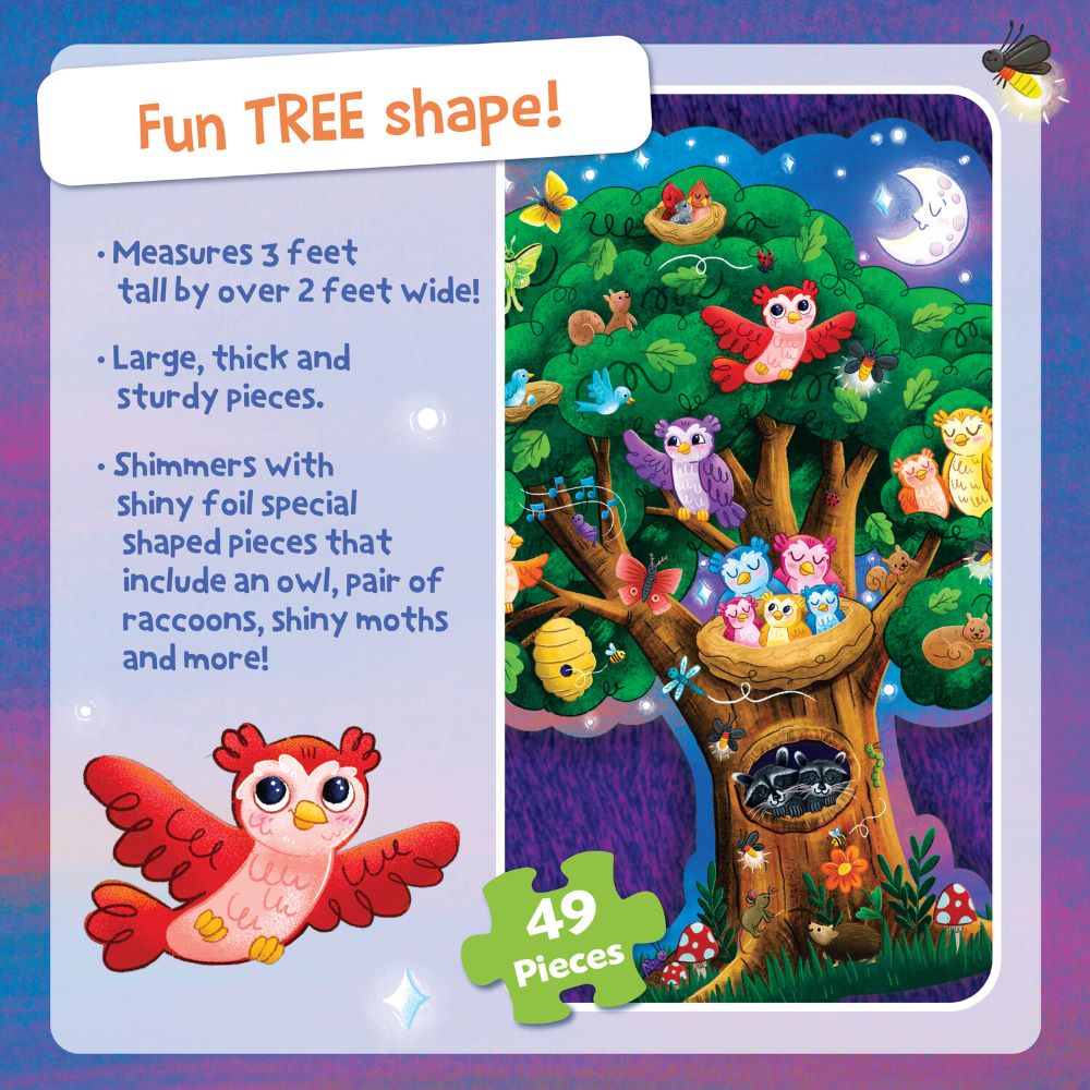 Peaceable Kingdom Shimmery Hoot Owl Hoot Floor Puzzle