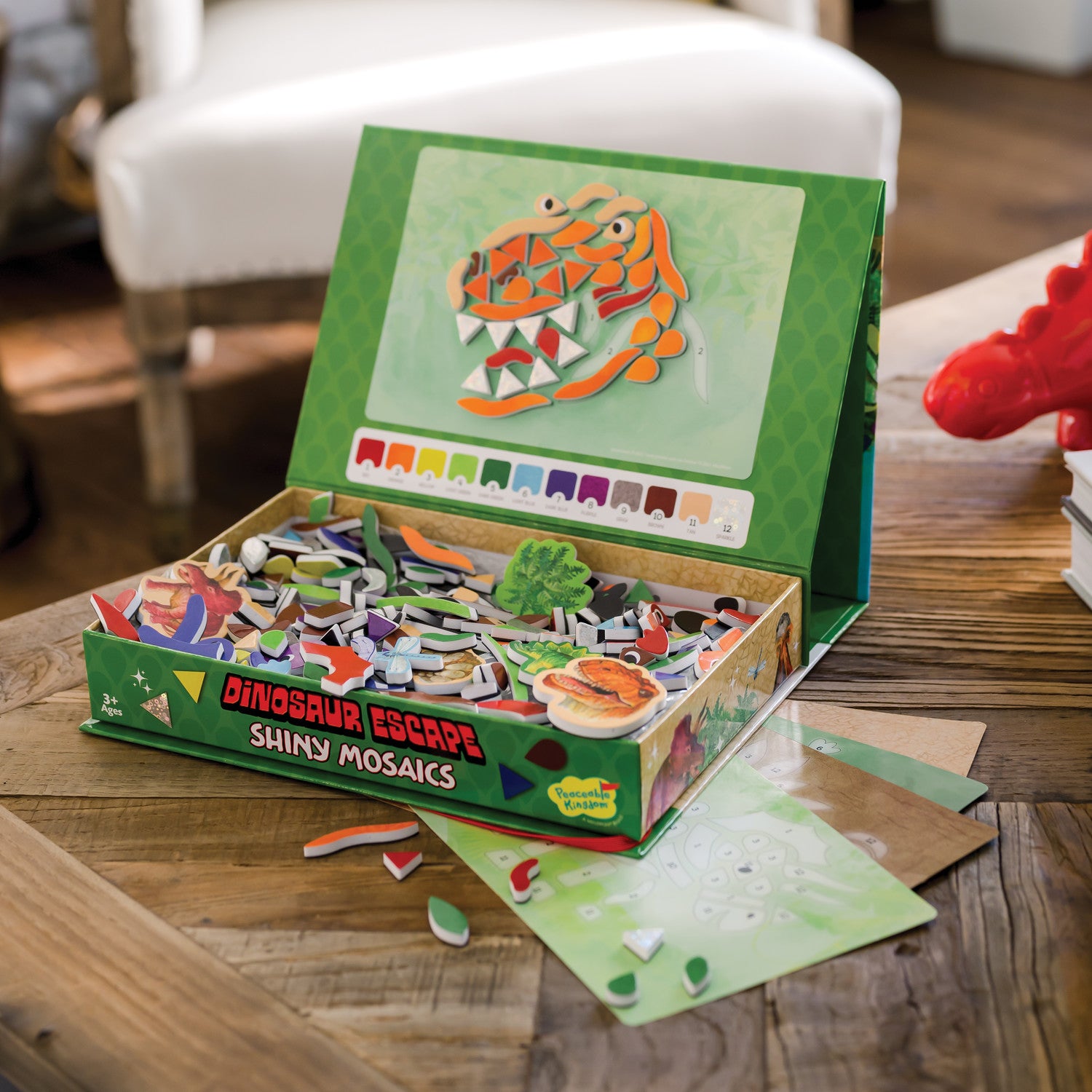 Peaceable Kingdom Dinosaur Escape Shiny Mosaics