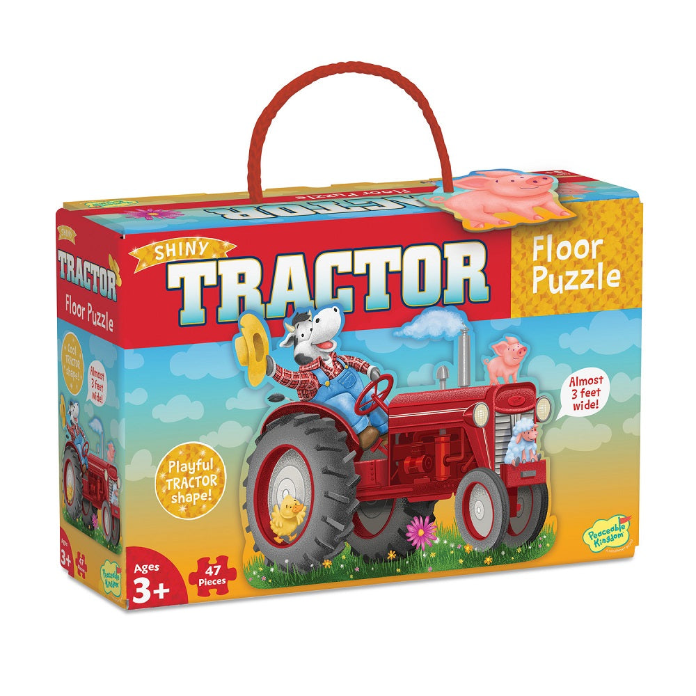 Peaceable Kingdom Shiny Tractor Floor Puzzle
