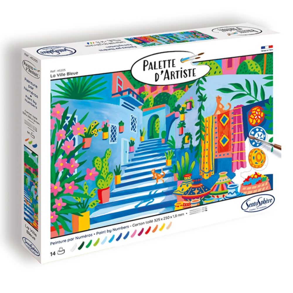 Sentosphere Painting By Numbers - Artist's Palette - The Blue City