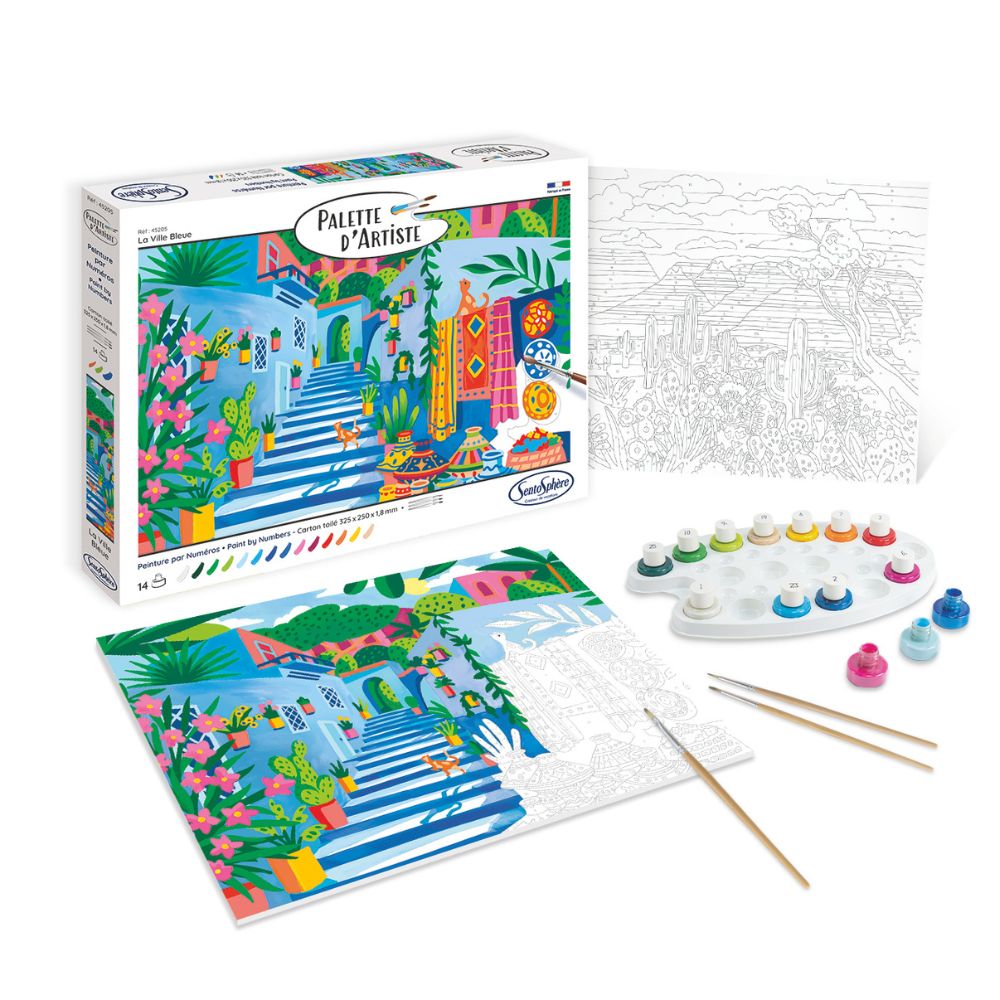Sentosphere Painting By Numbers - Artist's Palette - The Blue City
