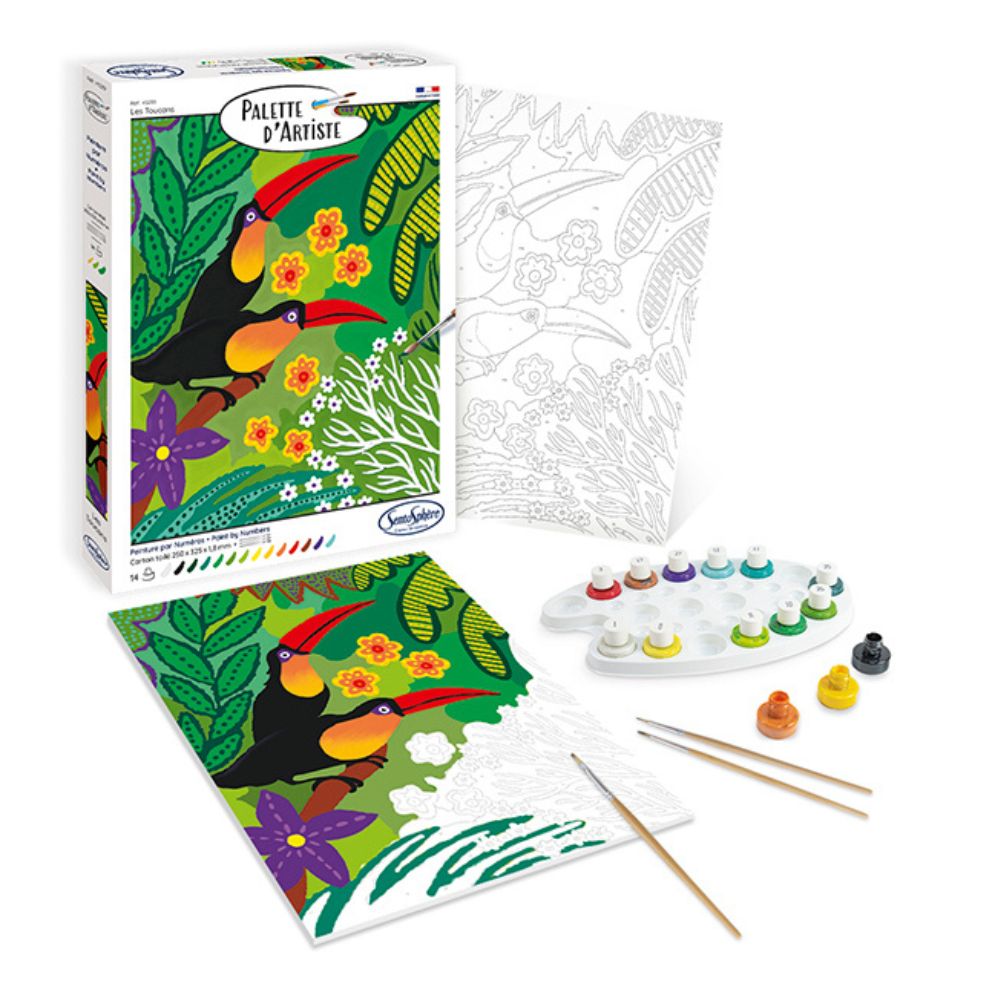 Sentosphere Painting By Numbers - Artist's Palette - Toucans