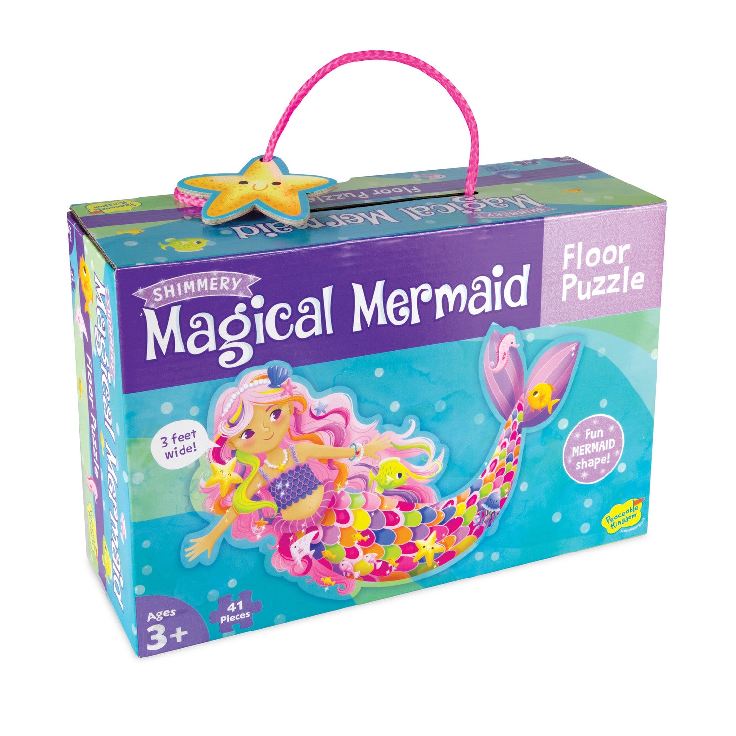 Floor Puzzle - Peaceable Kingdom Shimmery Magical Mermaid image 0