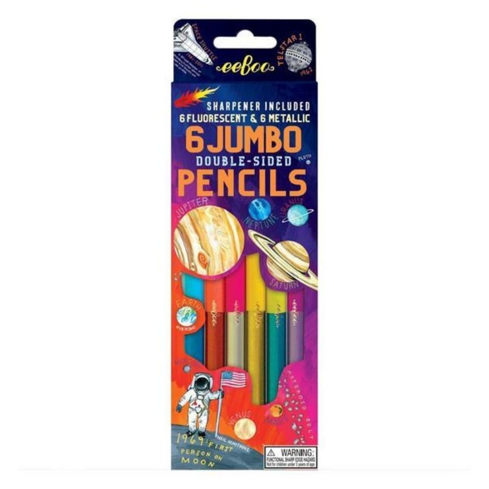 eeBoo Pencils - Solar System 6 Double Sided Jumbo Pencils