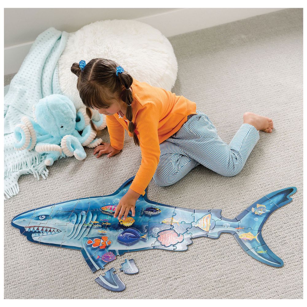 Peaceable Kingdom Shiny Shark Floor Puzzle