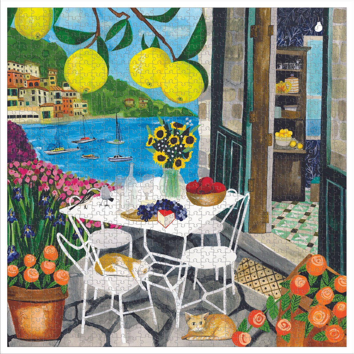 eeBoo 1000 Piece Jigsaw Puzzle - Cats in Positano