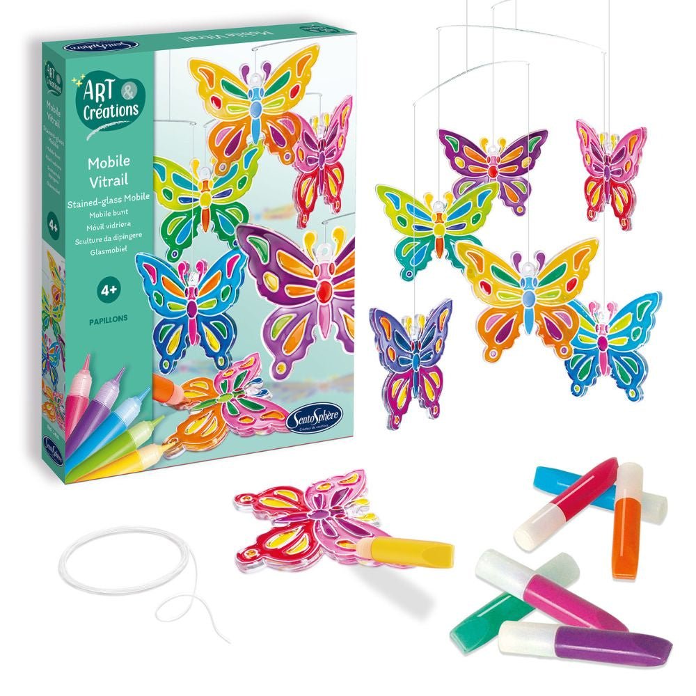 Sentosphère Stained Glass Butterfly Mobile