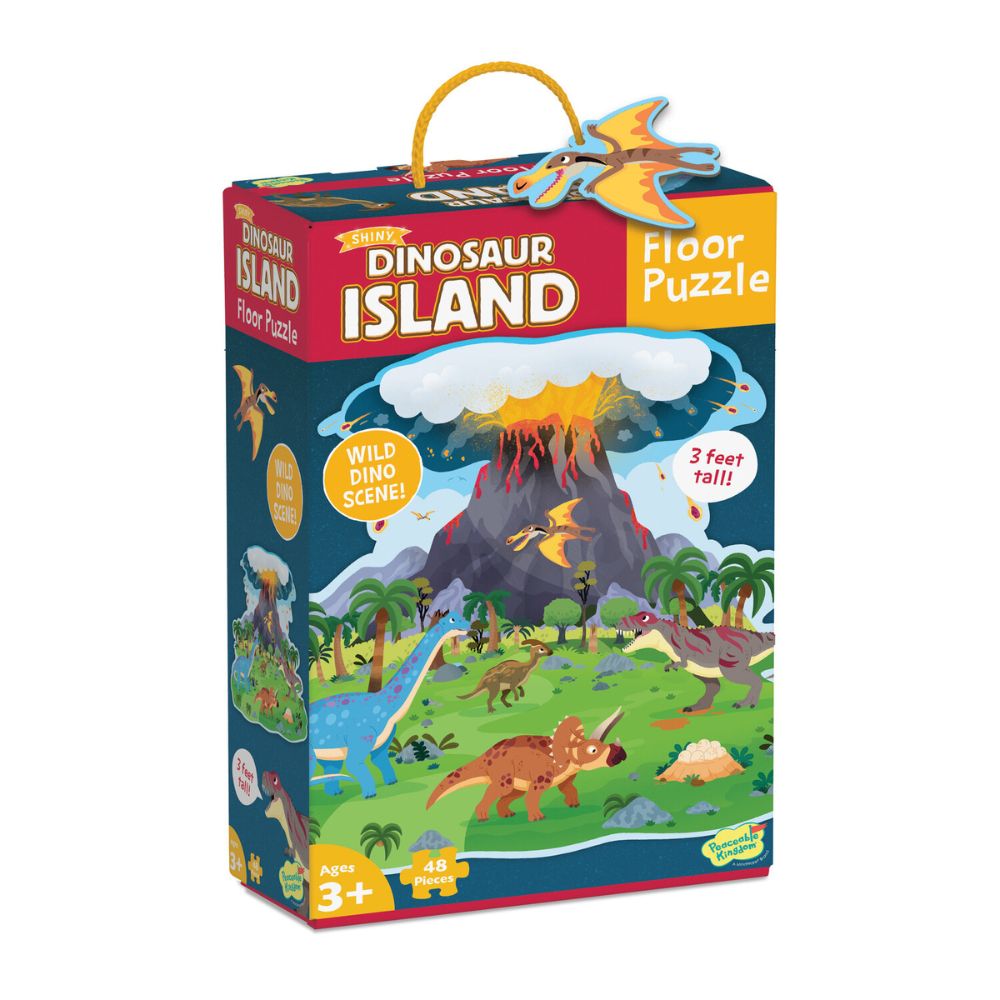 Peaceable Kingdom Shiny Dinosaur Island Floor Puzzle