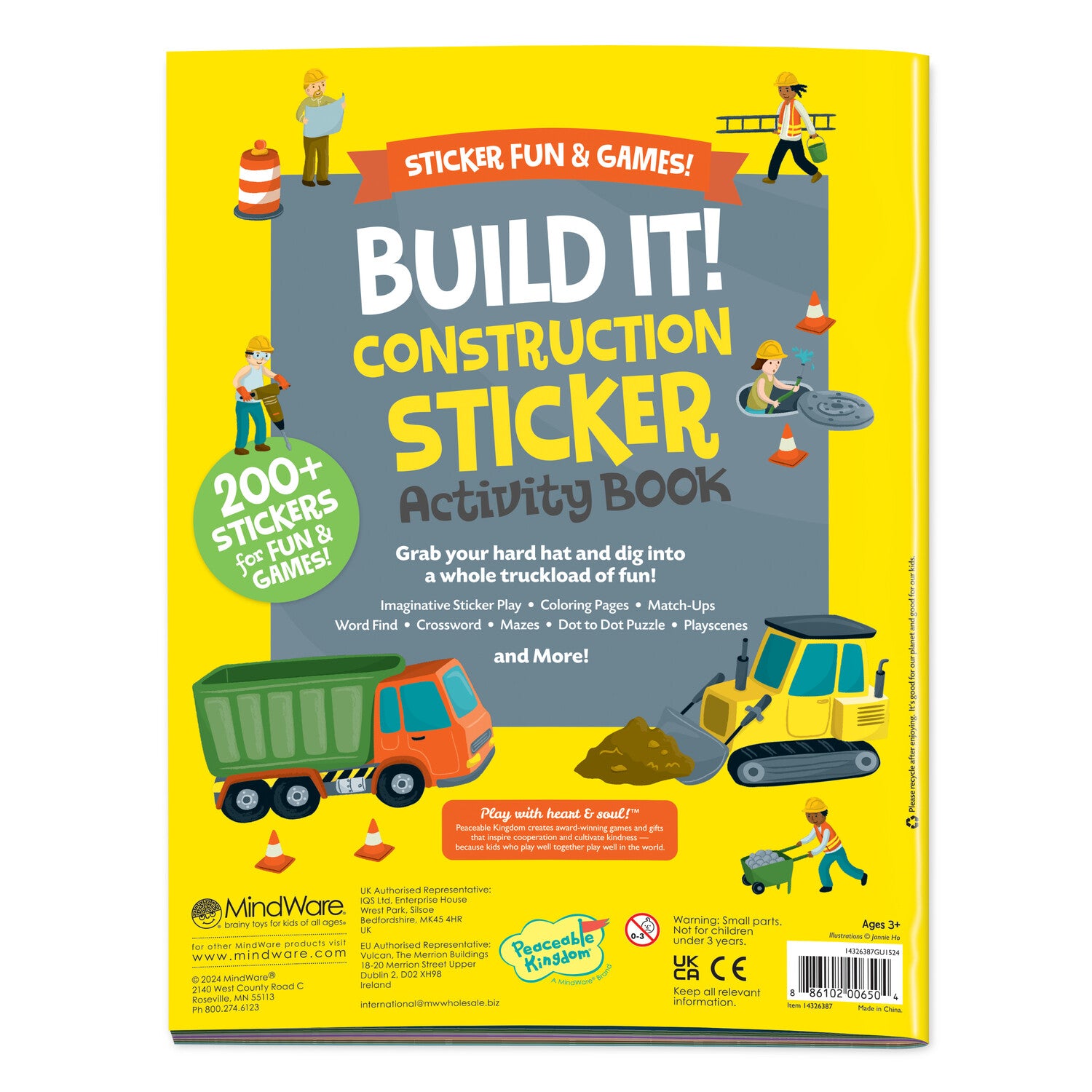 Sticker Activity Book - Build It! Construction by Peaceable Kingdom image 6